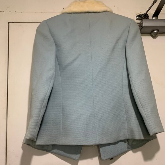 VINTAGE REAL FUR DOUBLE BREAST WOOL JACKETS SIZE S - Picture 3 of 9